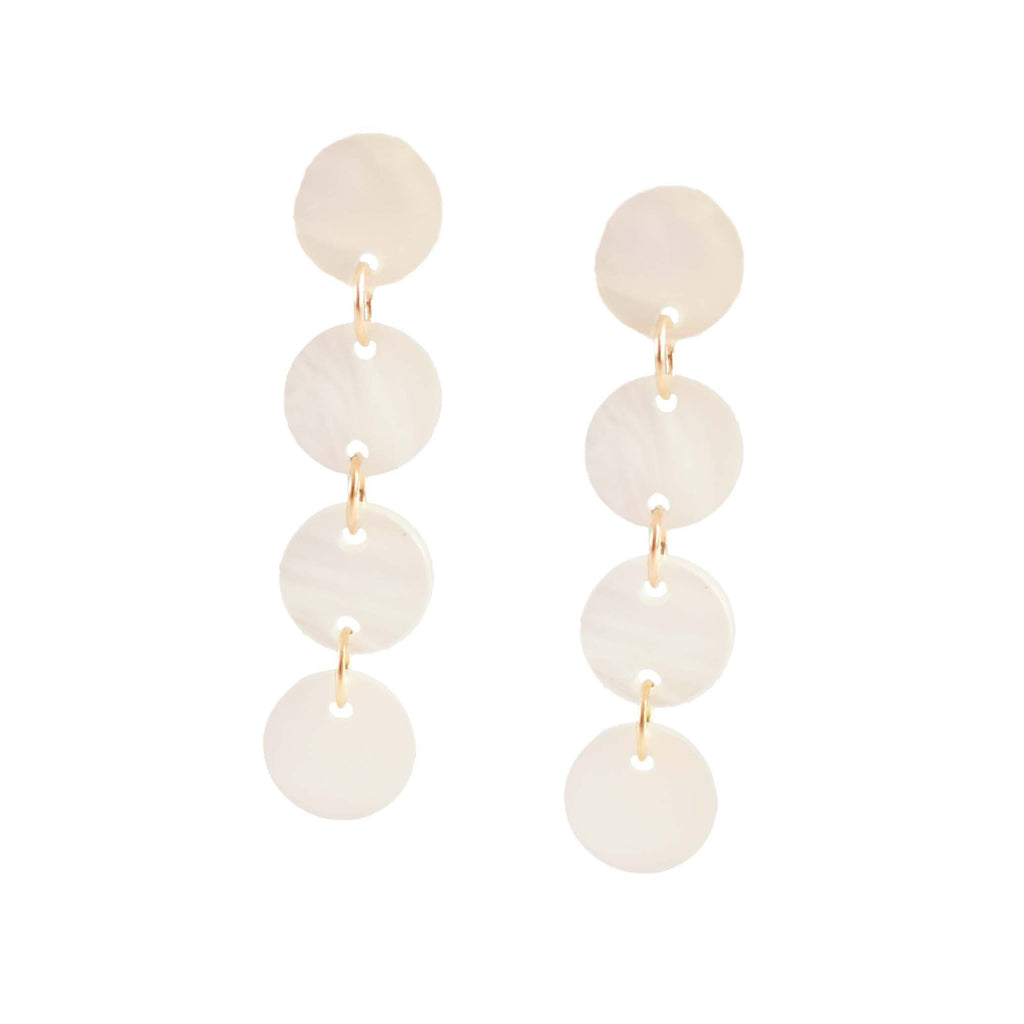 pearl octagon statement earrings - pearly dangle earrings
