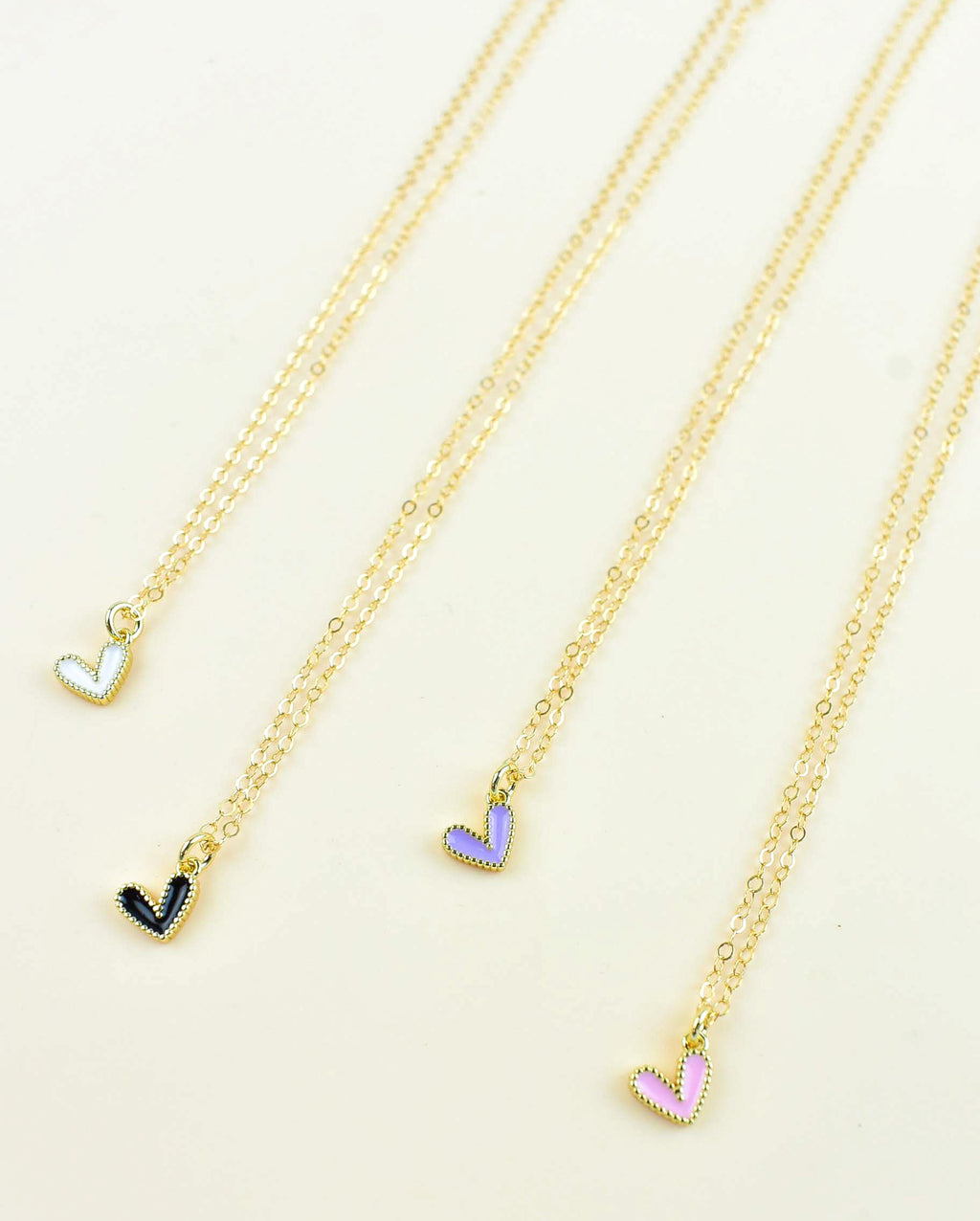 dainty gold heart chain necklace 